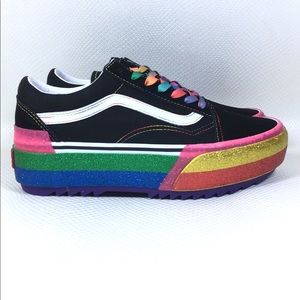 vans old skool stacked glitter sneaker